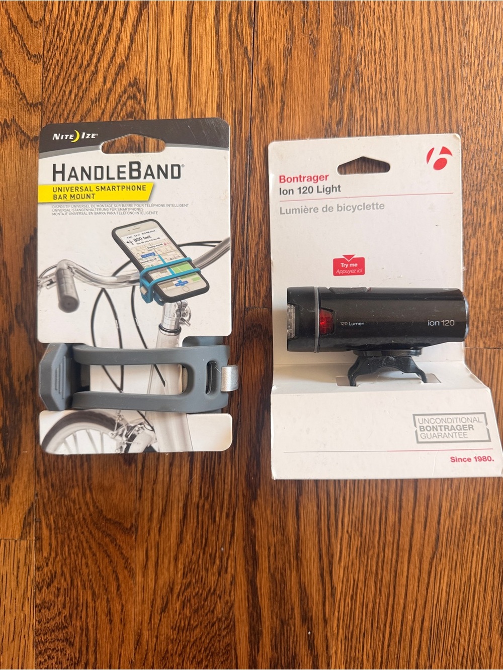 NWT HandleBand Universal Smartphone Bar Mount - Gray and Bike Light